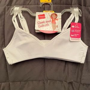 Hanes girl two pack sleek and smooth bras